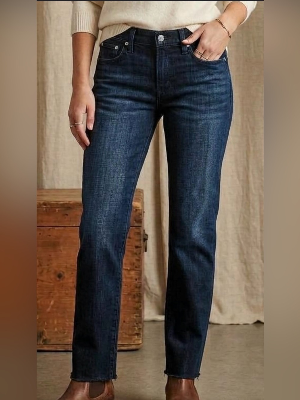 Lucky Brand Women's Straight-Leg Jeans in Dark Blue Wash